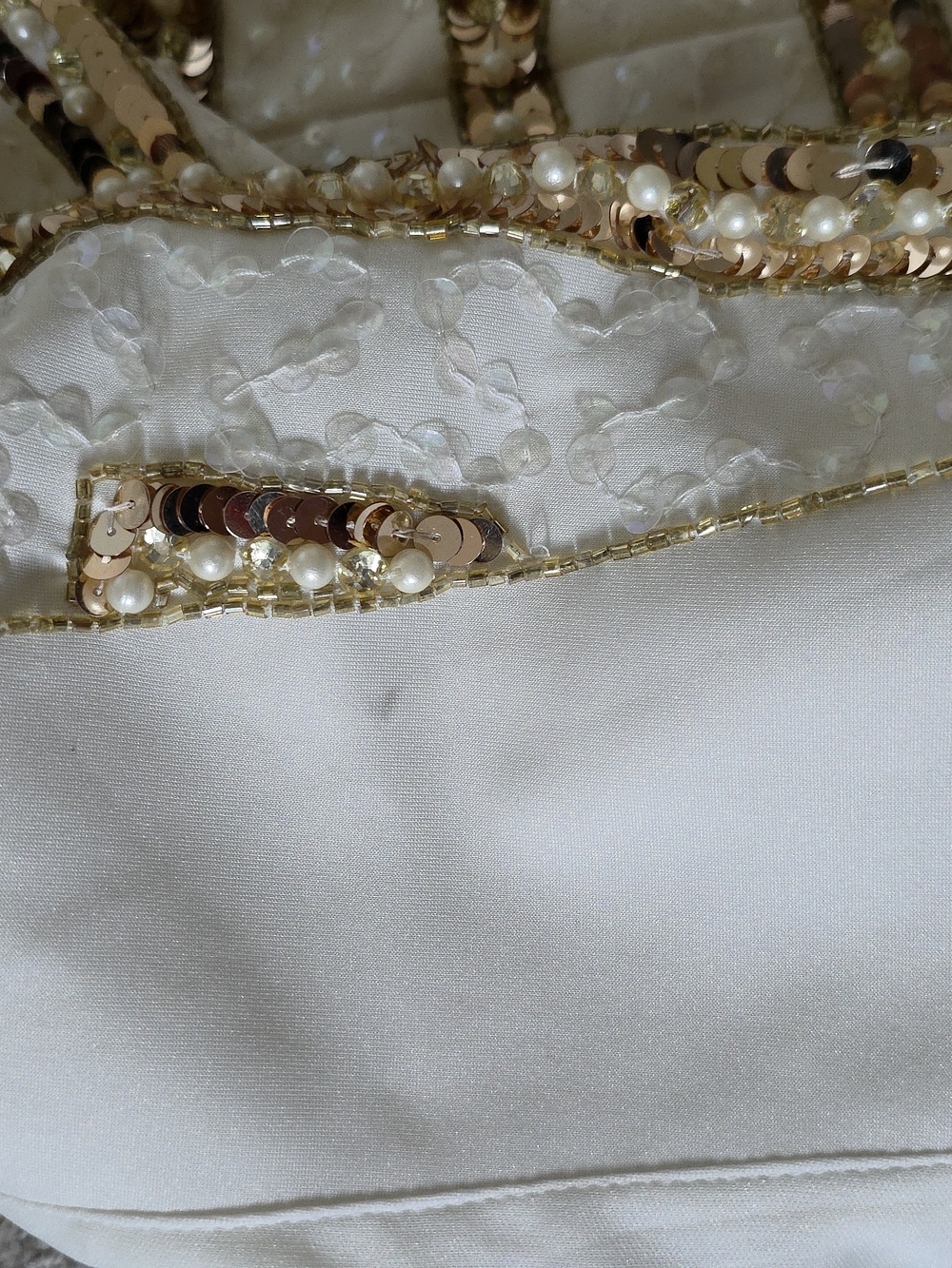 ASOS DESIGN CREAM Mini Blazer Dress with Gold Sequin Trim - Picture 12 of 13